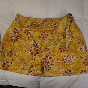 DR2 Mustard and Burgundy Floral Skirt